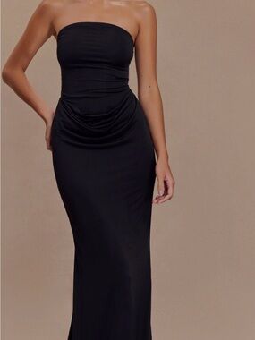 Meshki Strapless Slinky Black Dress